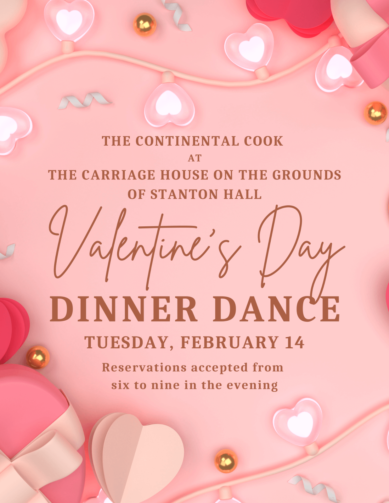 The Continental Cook at The Carriage House Valentine's Dinner Dance