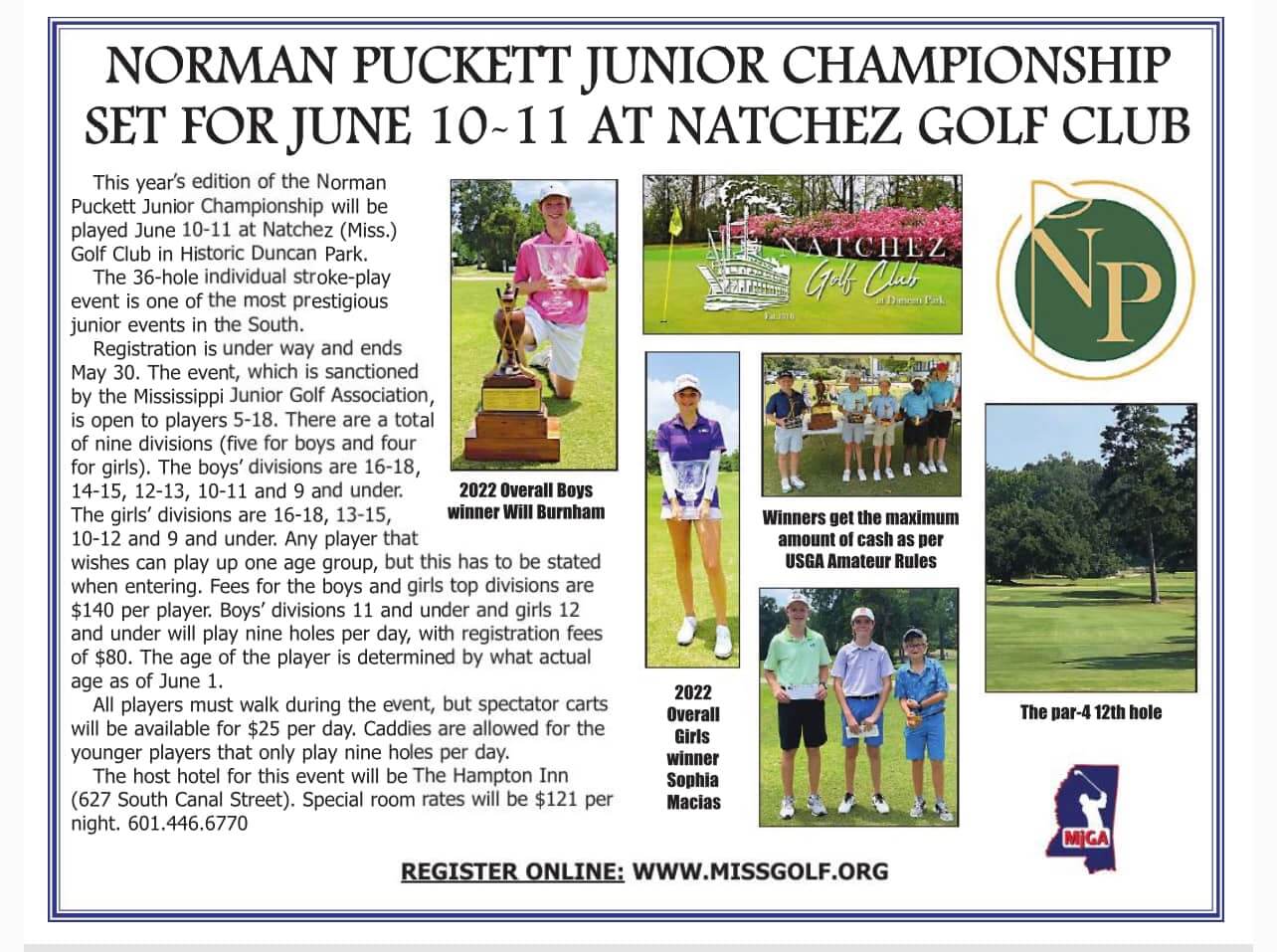 Norman Puckett Jr Golf Championship Visit Natchez